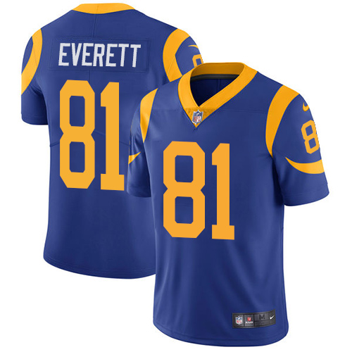 2019 Men Los Angeles Rams 81 Everett blue Nike Vapor Untouchable Limited NFL Jersey